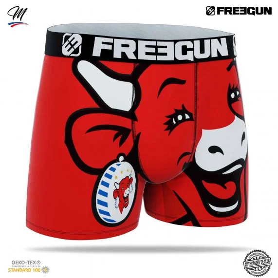 Boxer Homme Microfibre "La Vache qui rit" (Boxers Homme) Freegun chez FrenchMarket