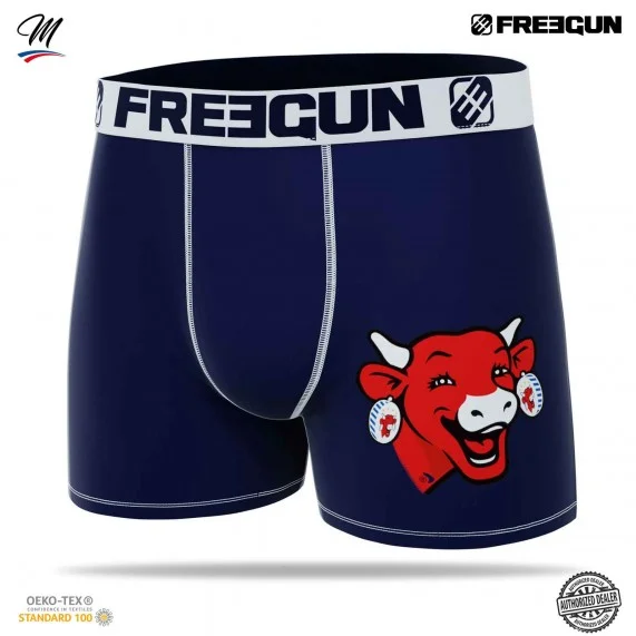 Boxer Homme Microfibre "La Vache qui rit" (Boxers Homme) Freegun chez FrenchMarket