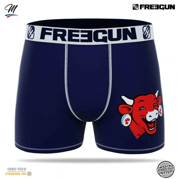 Boxer Homme Microfibre "La Vache qui rit" (Boxers Homme) Freegun chez FrenchMarket