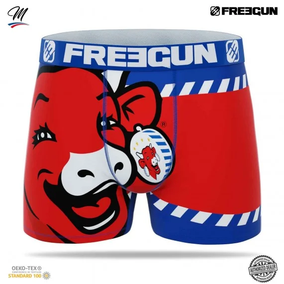 Boxer Homme Microfibre "La Vache qui rit" (Boxers Homme) Freegun chez FrenchMarket