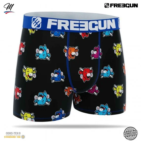 Boxer Homme Microfibre "La Vache qui rit" (Boxers Homme) Freegun chez FrenchMarket