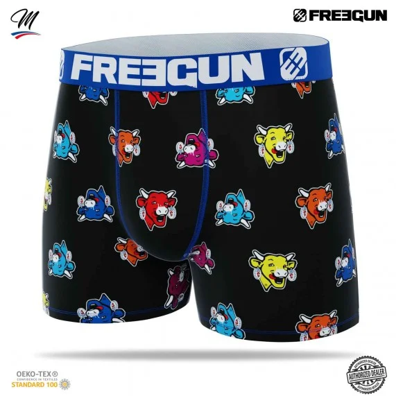 Boxer Homme Microfibre "La Vache qui rit" (Boxers Homme) Freegun chez FrenchMarket