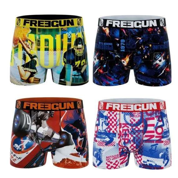 Lot de 4 Boxers Homme Premuim "X-Trem Sport Edition" (Lot boxers Homme) Freegun chez FrenchMarket