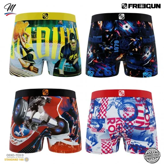 Lot de 4 Boxers Homme Premuim "X-Trem Sport Edition" (Lot boxers Homme) Freegun chez FrenchMarket