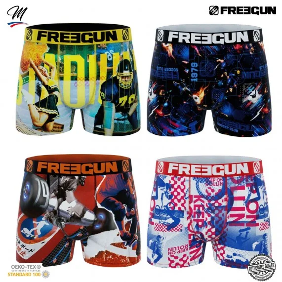 Lot de 4 Boxers Homme Premuim "X-Trem Sport Edition" (Lot boxers Homme) Freegun chez FrenchMarket