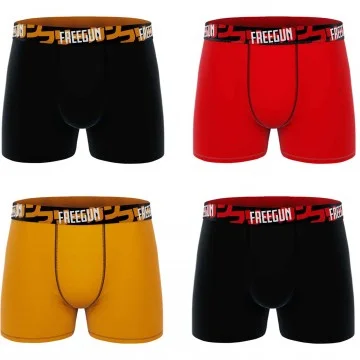 Set van 4 "CTK" herenboxershorts in katoen (Herenboxershorts) Freegun chez FrenchMarket