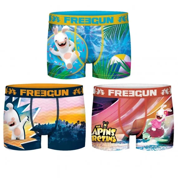 Juego de 3 calzoncillos Rabbids para hombre (Calzoncillos para hombre) Freegun chez FrenchMarket