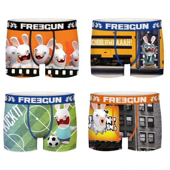 Lot de 4 Boxers Homme Lapins Crétins (Lot boxers Homme) Freegun chez FrenchMarket