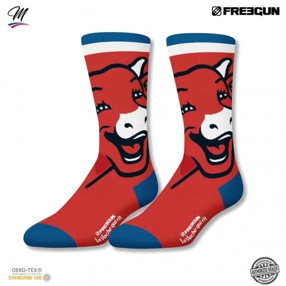 Lote de 2 pares de calcetines para hombre "La vaca que ríe (Calcetines de fantasía) Freegun chez FrenchMarket