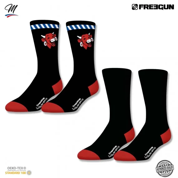 Lot de 2 paires de Chaussettes Homme "La Vache qui rit" (Chaussettes fantaisies) Freegun chez FrenchMarket