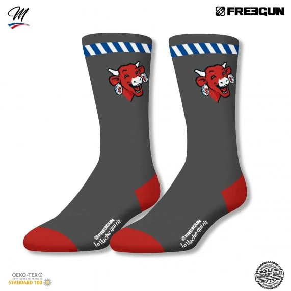 Lot de 2 paires de Chaussettes Homme "La Vache qui rit" (Chaussettes fantaisies) Freegun chez FrenchMarket