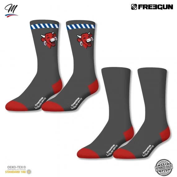 Set of 2 pairs of "The Laughing Cow" Men's Socks (Fancy socks) Freegun on FrenchMarket