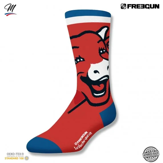 Lot de 2 paires de Chaussettes Homme "La Vache qui rit" (Chaussettes fantaisies) Freegun chez FrenchMarket