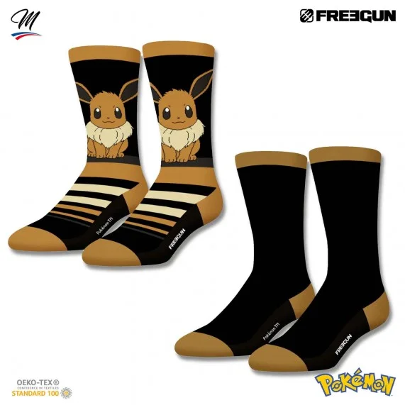 Lot de 2 paires de Chaussettes Homme "Pokemon" (Chaussettes fantaisies) Freegun chez FrenchMarket