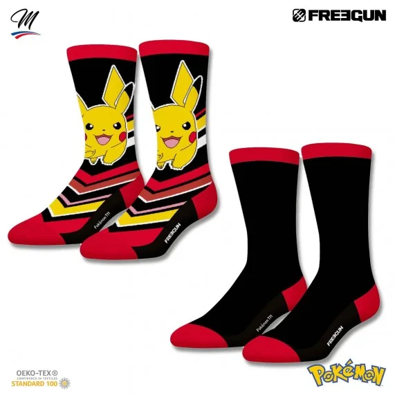 Set van 2 paar Pokemon sokken voor mannen (Edele sokken) Freegun chez FrenchMarket
