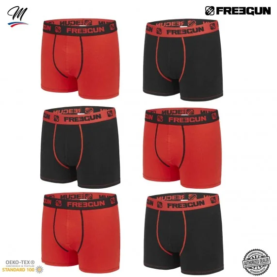 Lote de 6 bóxer de algodón para hombre (Calzoncillos para hombre) Freegun chez FrenchMarket