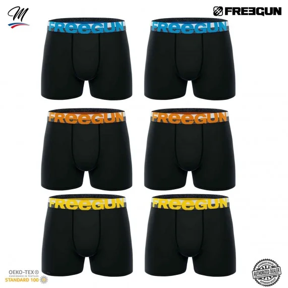 Boxer da uomo in cotone "Dynamik Edition" Set di 6 pezzi (Boxer da uomo) Freegun chez FrenchMarket