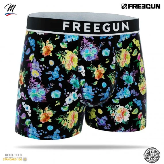 Premium Signature Flowers" Katoenen herenboxerset van 3 (Herenboxershorts) Freegun chez FrenchMarket