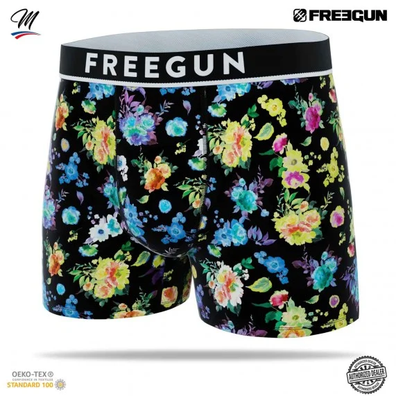 3er-Pack Boxershorts für Männer aus Baumwolle "Premium Signature Flowers" (Boxershorts für Männer) Freegun auf FrenchMarket