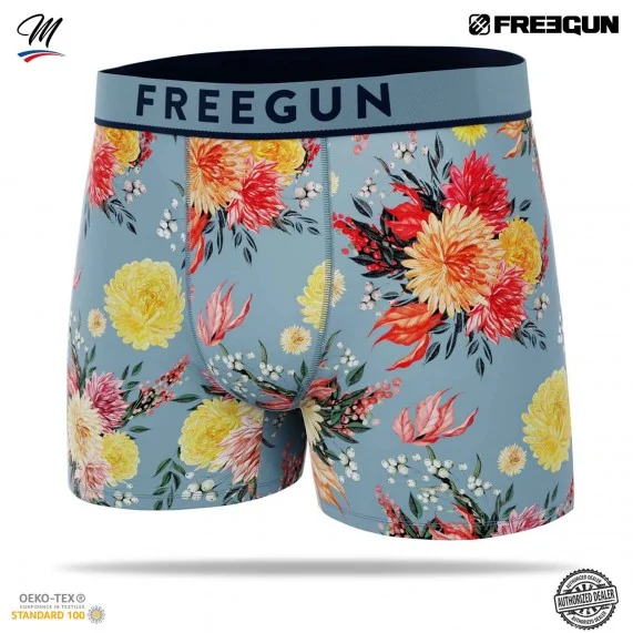 3er-Pack Boxershorts für Männer aus Baumwolle "Premium Signature Flowers" (Boxershorts für Männer) Freegun auf FrenchMarket