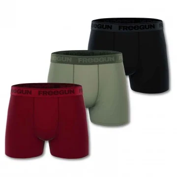 Set van 3 "Premium Signature Pablo" katoenen boxershorts voor mannen (Herenboxershorts) Freegun chez FrenchMarket