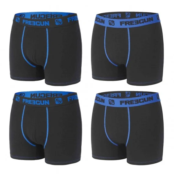 Set van 4 heren boxers van premium katoen (Herenboxershorts) Freegun chez FrenchMarket