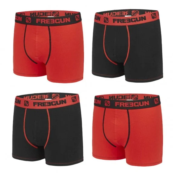 Set van 4 heren boxers van premium katoen (Herenboxershorts) Freegun chez FrenchMarket