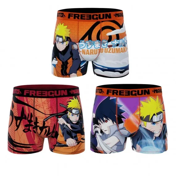 Lot de 3 Boxers Homme Naruto Shippûden (Lot boxers Homme) Freegun chez FrenchMarket