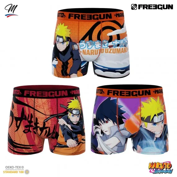 Lot de 3 Boxers Homme Naruto Shippûden (Lot boxers Homme) Freegun chez FrenchMarket