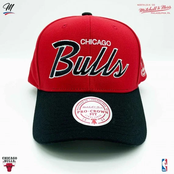 Cappellino Chicago Bulls HWC "Team Script 2.0" NBA (Cappellino) Mitchell & Ness chez FrenchMarket