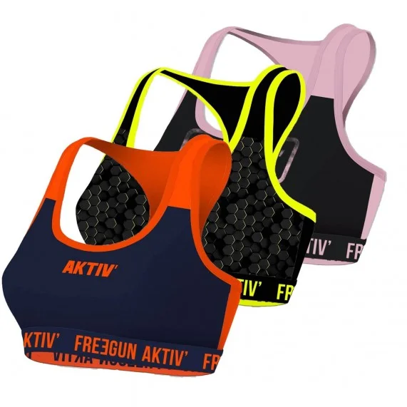 Set di 3 reggiseni AKTIV Sport Fluo da donna (Reggiseni) Freegun chez FrenchMarket