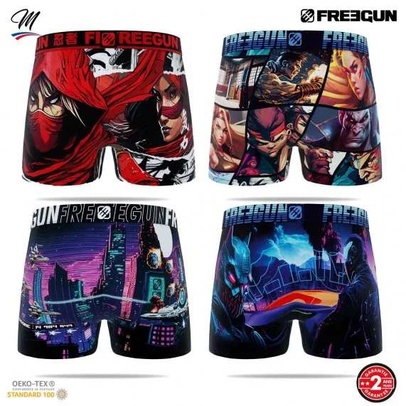 Set van 4 herenboxershorts "Manga Video Game (Herenboxershorts) Freegun chez FrenchMarket