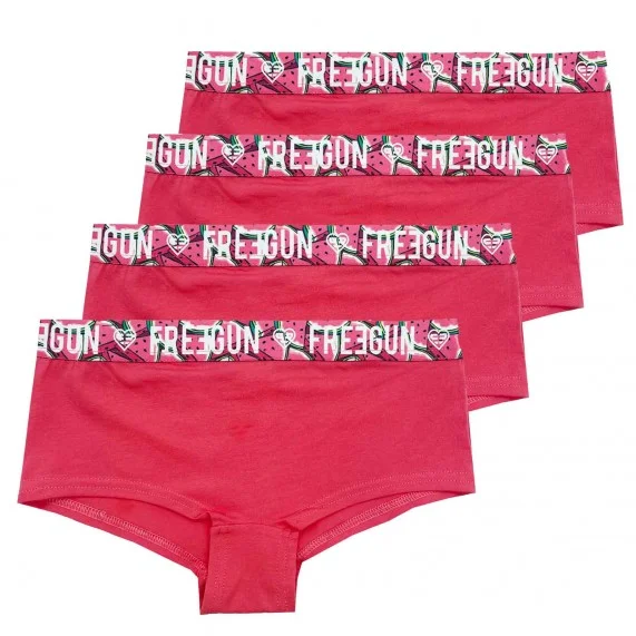 Juego de 4 calzoncillos de algodón orgánico para niñas (Boxers/Shorty) Freegun chez FrenchMarket