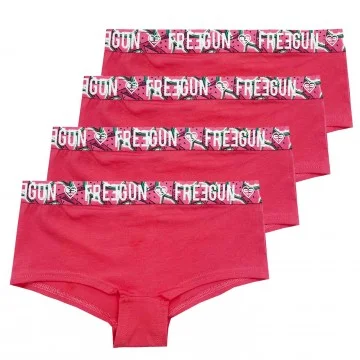 Lot de 4 Shorties Fille en Coton Bio (Boxers/Shorty) Freegun chez FrenchMarket