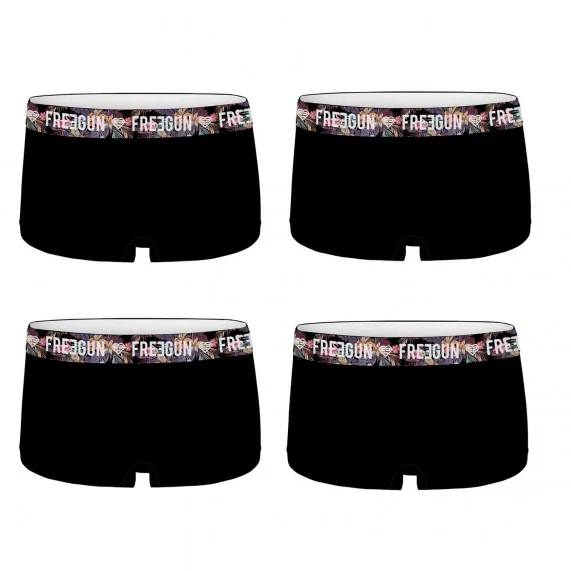 Juego de 4 calzoncillos de algodón orgánico para niñas (Boxers/Shorty) Freegun chez FrenchMarket