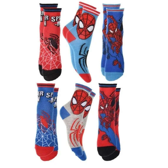 6 paia di calzini da ragazzo di MARVEL Spider-Man (Fantasie) French Market chez FrenchMarket