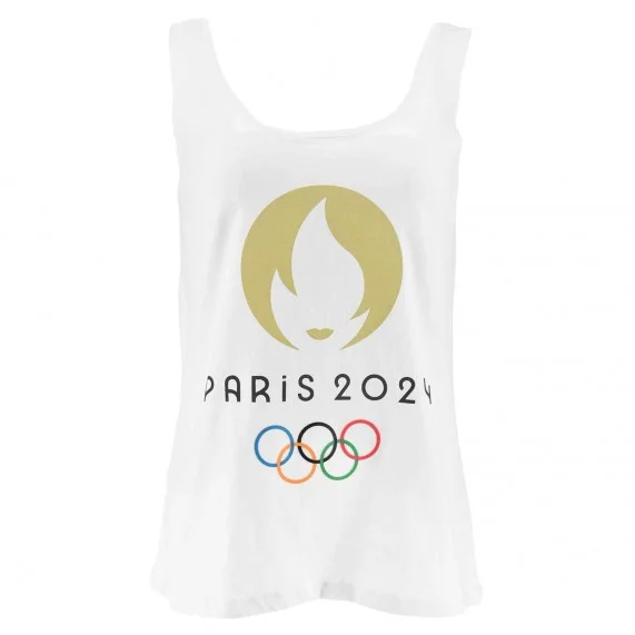 Camiseta de tirantes de mujer "Juegos Olímpicos París 2024" blanca 100% algodón (Camiseta de tirantes para mujer) French Mark...