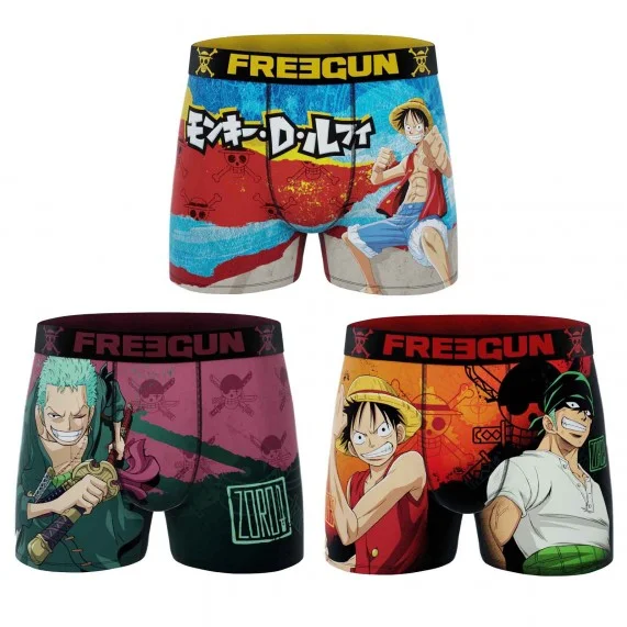 Lot de 3 Boxers Homme Microfibre "One Piece" (Lot boxers Homme) Freegun chez FrenchMarket