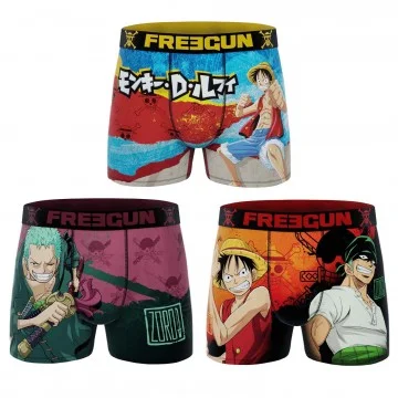 3er-Pack Boxershorts für Männer aus Mikrofaser "One Piece" (Boxershorts für Männer) Freegun auf FrenchMarket