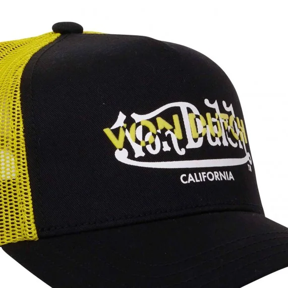 Cappello trucker nero e giallo (Cappellino) Von Dutch chez FrenchMarket