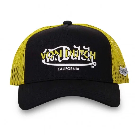 Cappello trucker nero e giallo (Cappellino) Von Dutch chez FrenchMarket