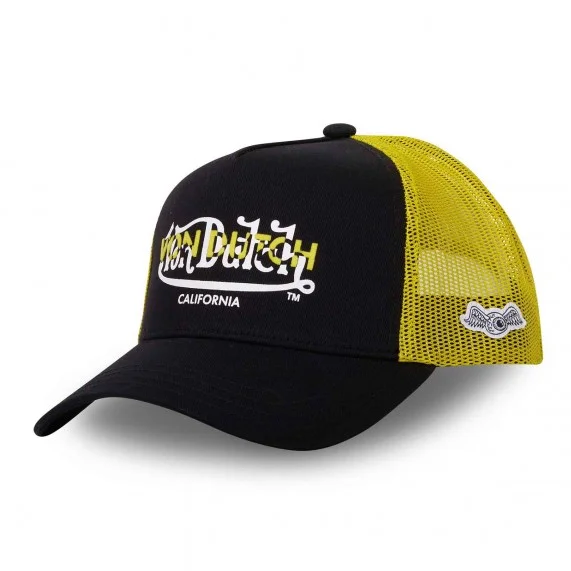 Cappello trucker nero e giallo (Cappellino) Von Dutch chez FrenchMarket