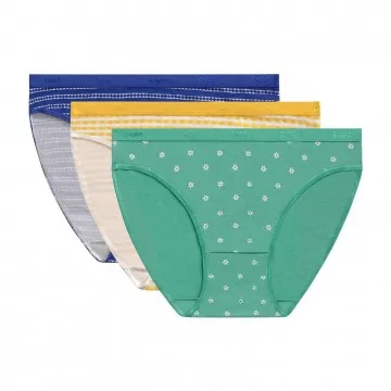 Set van 3 katoenen Stretch Fancy Panties "Les Pockets de Dim" (Slipje) Dim chez FrenchMarket