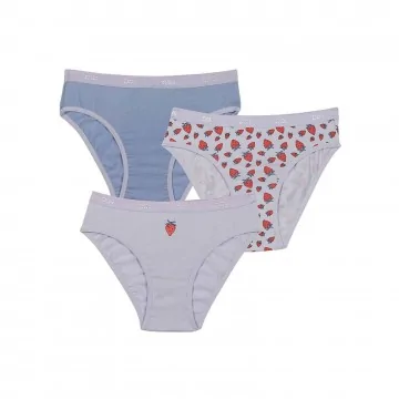 Set of 3 Girls' Fancy Cotton Stretch Panties "The Pockets (Panties) Dim on FrenchMarket