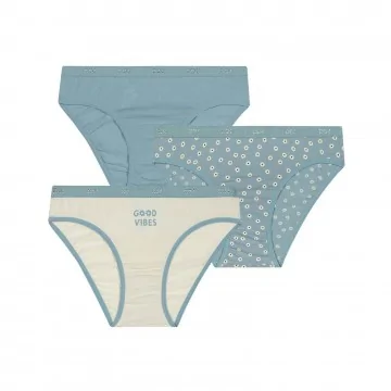 Set of 3 Girls' Fancy Cotton Stretch Panties "The Pockets (Panties) Dim on FrenchMarket