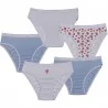 Set of 5 "Les Pockets" Fancy Cotton Stretch Girl's Panties (Panties) Dim on FrenchMarket