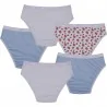 Set of 5 "Les Pockets" Fancy Cotton Stretch Girl's Panties (Panties) Dim on FrenchMarket