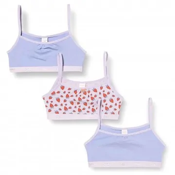 Lot de 3 Brassières Fille Coton Stretch "Les Pockets" (Brassières et Soutiens-gorge) Dim chez FrenchMarket