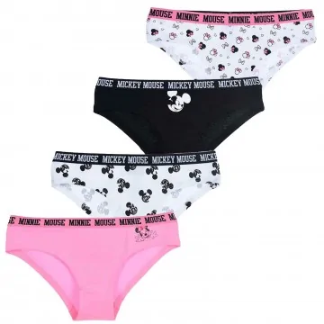 Set van 4 katoenen boxershorts voor dames Mickey Disney (Slipje) French Market chez FrenchMarket