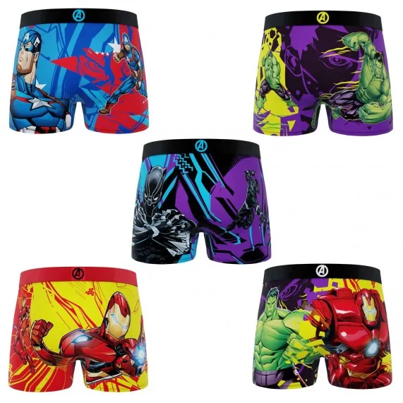 Set van 5 MARVEL Avengers Heren Boxers (Herenboxershorts) Freegun chez FrenchMarket